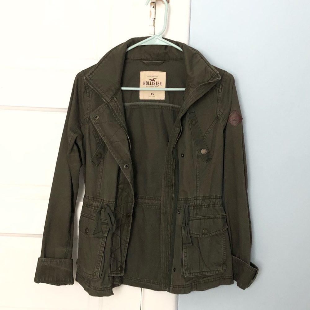 Hollister green utility jacket